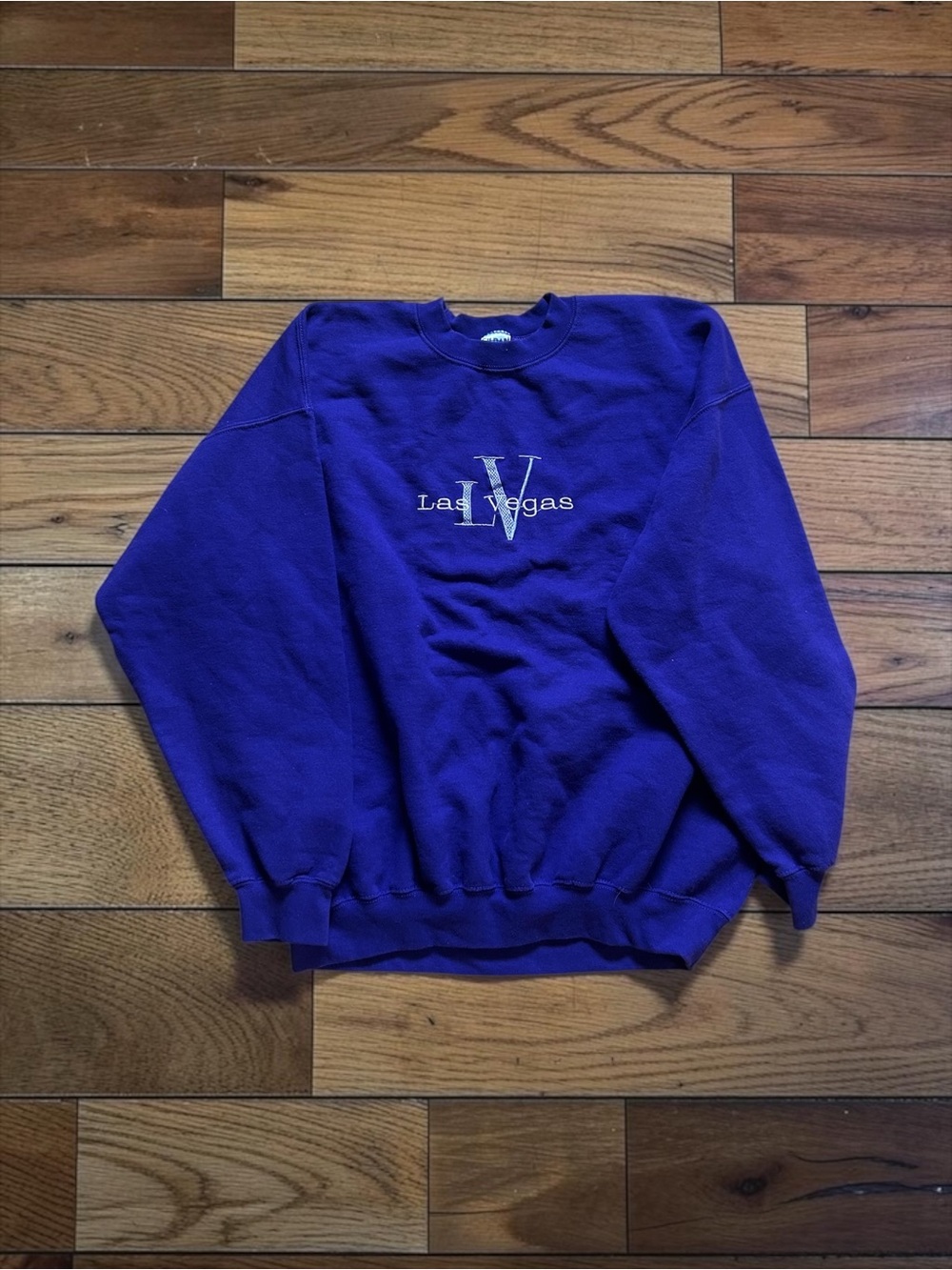Gildan Purple Las Vegas Embroidered Crewneck Sweatshirt XL